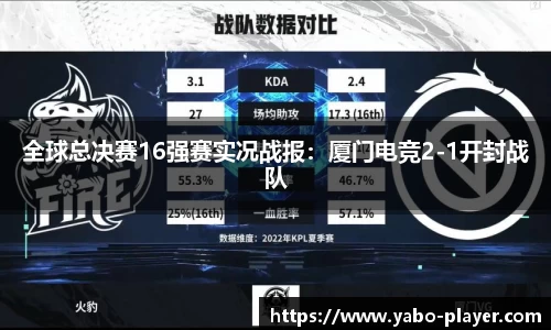全球总决赛16强赛实况战报：厦门电竞2-1开封战队